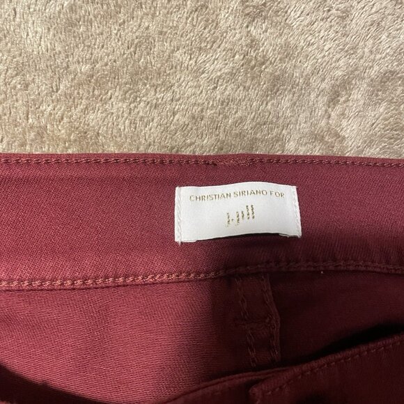 J. Jill Christian Soriano Pants Womens Sz 10 High Rise Burgundy Red Straight Leg - Picture 2 of 7